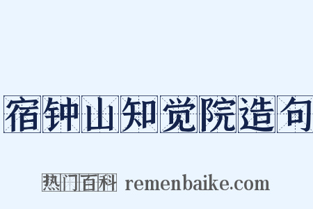 宿钟山知觉院造句是什么意思的图片